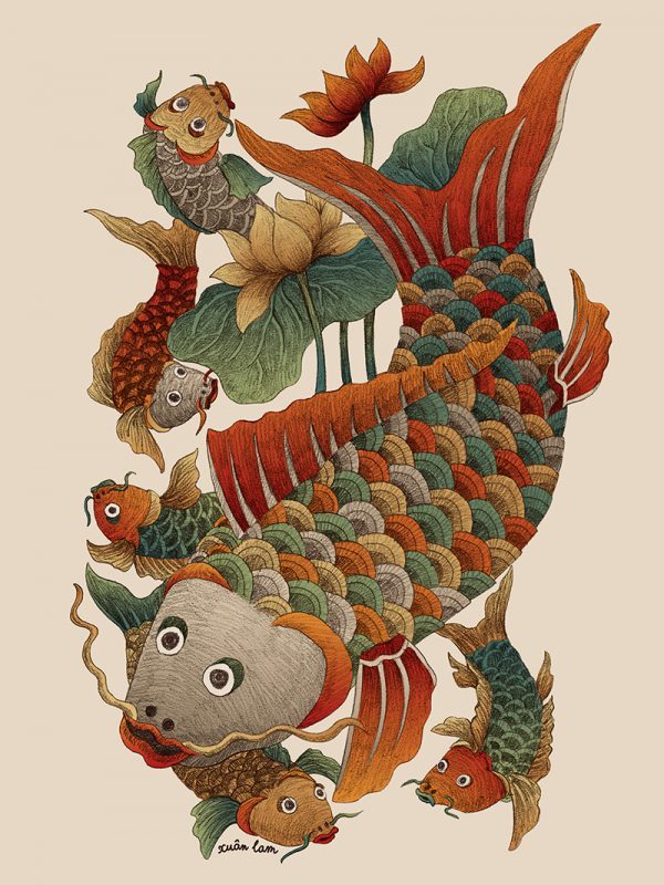 phongluudesign_creative_triển_lãm_tranh_dân_gian_Cá_đàn